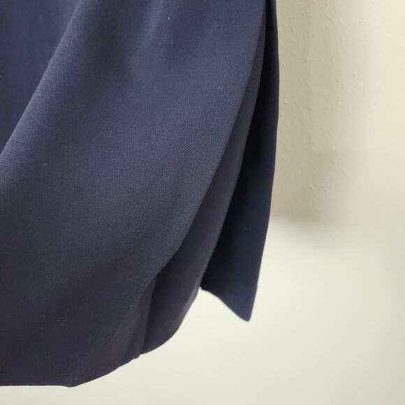 Theory Women's Sleeveless Lined Sheath Dress Navy Edge Trim Size 6 Knee Length - Picture 2 of 15